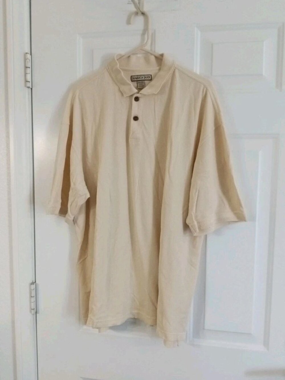 Jamaica Jaxx Men's Polo Silk Cotton Blend Textured Yellow XXL Short Sleeve Shirt